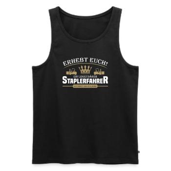 Staplerfahrer - Männer Premium Bio Tank Top - Schwarz - Vorne - AI Model Male 178 light (178cm)