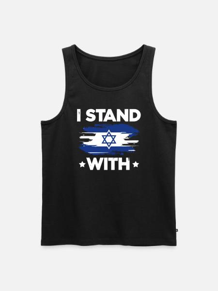 I stand with Israel - Men's Premium Organic Tank Top - black