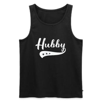 Funny Classic Hubby Baseball Matching Couple Wifey - Männer Premium Bio Tank Top - Schwarz - Vorne - AI Model Male 178 light (178cm)