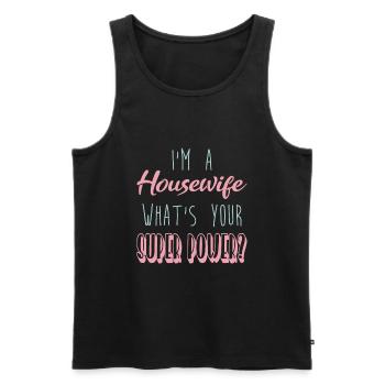 housewife - Men's Premium Organic Tank Top - black - Front - Michal (187cm)