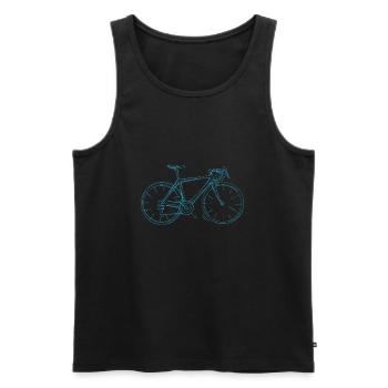 Vélo de course Hommes Vélo Esquisse Cyclisme - Débardeur bio Premium Homme - noir - Devant - AI Model Male 178 light (178cm)