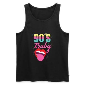 Design pour bébé des années 90 - Débardeur bio Premium Homme - noir - Devant - AI Model Male 178 light (178cm)