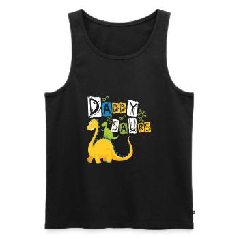 Papa Saurus - Débardeur bio Premium Homme - noir - Devant - AI Model Male 178 light (178cm)
