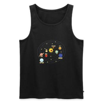 Système solaire de l'école primaire dans l'espace cadeau - Débardeur bio Premium Homme - noir - Devant - Michal (187cm)