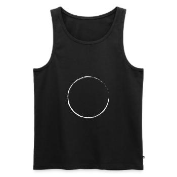 Circle 1 white - Men's Premium Organic Tank Top - black - Front - AI Model Male 178 light (178cm)