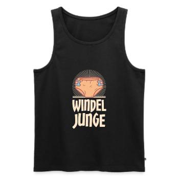 Baby Junge Windel Design für Schwangere - Männer Premium Bio Tank Top - Schwarz - Vorne - AI Model Male 178 light (178cm)