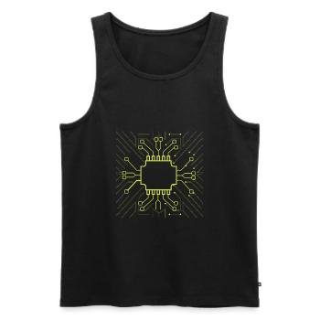 Computer Scientist Admin Hardware CPU - Men's Premium Organic Tank Top - black - Front - AI Model Male 178 light (178cm)