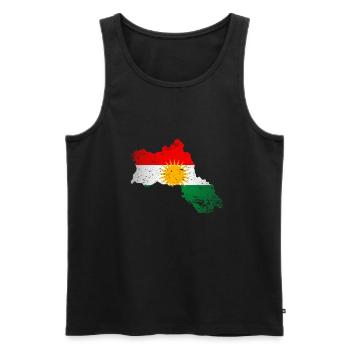 Kurdistan Kurdish flag for Kurds - Men's Premium Organic Tank Top - black - Front - AI Model Male 178 light (178cm)