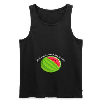 I have a watermelon worn pregnant - Men's Premium Organic Tank Top - black - Front - AI Model Male 178 light (178cm)