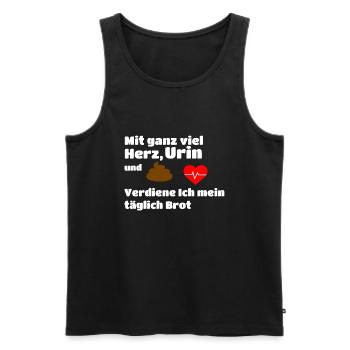 Lustiger Pfleger Pflegerin Spruch für Pflege Beruf - Männer Premium Bio Tank Top - Schwarz - Vorne - Michal (187cm)
