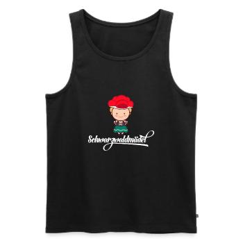 Schwarzwaldmädel Bollenhut Tracht Schwarzwald - Männer Premium Bio Tank Top - Schwarz - Vorne - Michal (187cm)