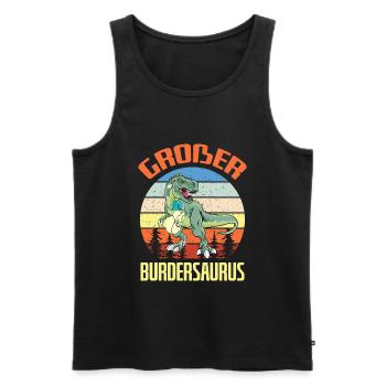 Großer Burdersaurus Dino Bruder Geschwister Spruch - Männer Premium Bio Tank Top - Schwarz - Vorne - Michal (187cm)