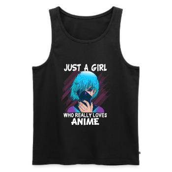 Just a Girl Who Loves Anime Manga Kawaii Geschenk - Männer Premium Bio Tank Top - Schwarz - Vorne - Michal (187cm)