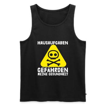 Hausaufgaben Gefährden Meine Gesundheit Schulstart - Männer Premium Bio Tank Top - Schwarz - Vorne - AI Model Male 178 light (178cm)