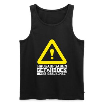 Hausaufgaben Gefährden Meine Gesundheit Schulstart - Männer Premium Bio Tank Top - Schwarz - Vorne - AI Model Male 178 light (178cm)