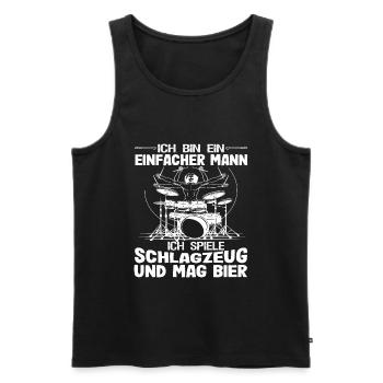 Lustiger Drummer Schlagzeuger Spruch Geschenk Drum - Männer Premium Bio Tank Top - Schwarz - Vorne - Michal (187cm)