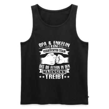 Opa Enkelin Enkelkind Großvater Spruch Geschenk - Männer Premium Bio Tank Top - Schwarz - Vorne - Michal (187cm)