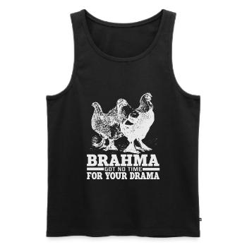 Funny Brahma Chicken Rooster Saying Motif Gift - Men's Premium Organic Tank Top - black - Front - AI Model Male 178 light (178cm)