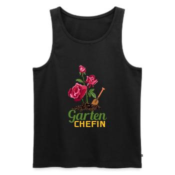 Garten Chefin Mutter Muttertag Hobbygärtnerin - Männer Premium Bio Tank Top - Schwarz - Vorne - Michal (187cm)
