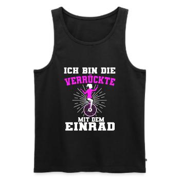 Lustiges Einrad Mädchen Einradfahren Spruch - Männer Premium Bio Tank Top - Schwarz - Vorne - Michal (187cm)
