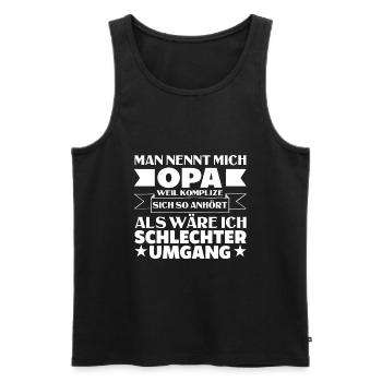 Opa Geschenk Lustiger Spruch Vatertag Enkelkind - Männer Premium Bio Tank Top - Schwarz - Vorne - Michal (187cm)