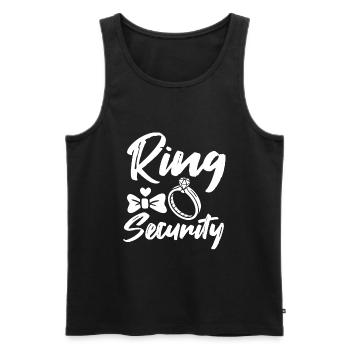 Funny Wedding Ring Security Bearer Outfit - Men's Premium Organic Tank Top - black - Front - Michal (187cm)