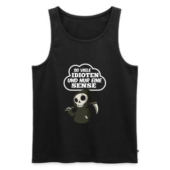 So viele Idioten und Nur eine Sense Provokant - Männer Premium Bio Tank Top - Schwarz - Vorne - Michal (187cm)