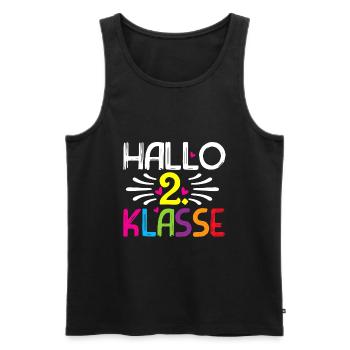 Hallo 2 Klasse Grundschule Schulbeginn Geschenk - Männer Premium Bio Tank Top - Schwarz - Vorne - Michal (187cm)
