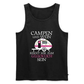 Wein Camping Zelten Wohnmobil Reise Urlaub Spruch - Männer Premium Bio Tank Top - Schwarz - Vorne - Michal (187cm)