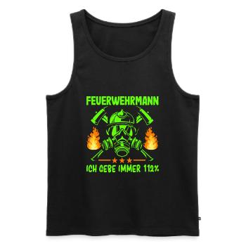Witzige Feuerwehr Spruch Geschenk Jugendfeuerwehr - Männer Premium Bio Tank Top - Schwarz - Vorne - Michal (187cm)