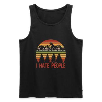 I Hate People Funny Introvert Saying - Men's Premium Organic Tank Top - black - Front - Michal (187cm)