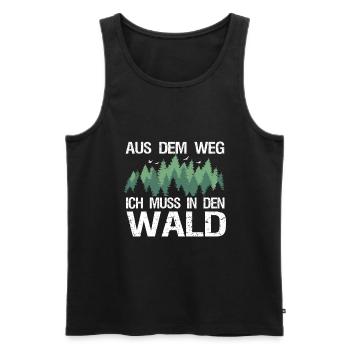 Aus dem Weg Ich muss in den Wald Forstwirt Spruch - Männer Premium Bio Tank Top - Schwarz - Vorne - AI Model Male 178 light (178cm)