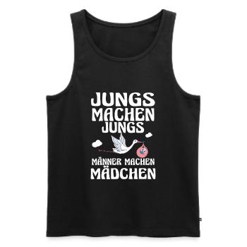 Jungs machen Jungs Männer machen Mädchen Storch - Männer Premium Bio Tank Top - Schwarz - Vorne - AI Model Male 178 light (178cm)