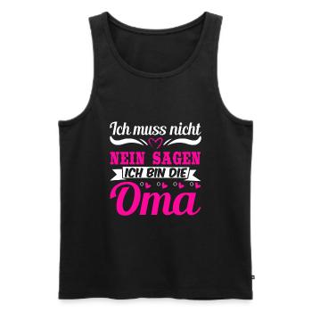 Ich muss nicht Nein sagen Ich bin die Oma - Männer Premium Bio Tank Top - Schwarz - Vorne - AI Model Male 178 light (178cm)