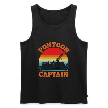 Pontoon Captain Fishing Lake Life Boat Owner - Männer Premium Bio Tank Top - Schwarz - Vorne - Michal (187cm)