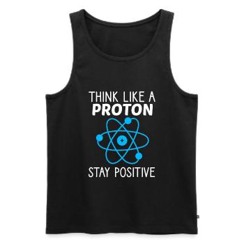 Think like a Proton Stay Positive Physiker Spruch - Männer Premium Bio Tank Top - Schwarz - Vorne - Michal (187cm)