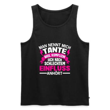 Man nennt mich Tante weil Komplizin Geschenk - Männer Premium Bio Tank Top - Schwarz - Vorne - Michal (187cm)