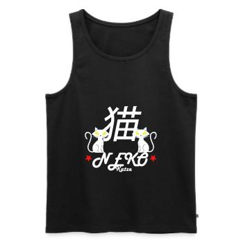 Das Japanische Wort für Katze ist Neko - Männer Premium Bio Tank Top - Schwarz - Vorne - Michal (187cm)