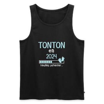 Tonton En 2024 Cadeau Futur Tonton - Débardeur bio Premium Homme - noir - Devant - Michal (187cm)