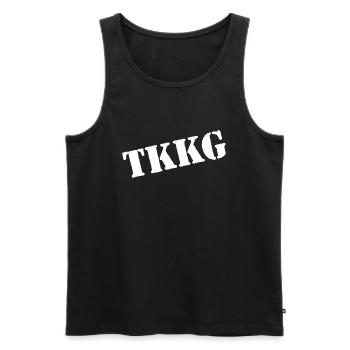 TKKG Classic Logo Schräg In Weiß - Männer Premium Bio Tank Top - Schwarz - Vorne - AI Model Male 178 light (178cm)