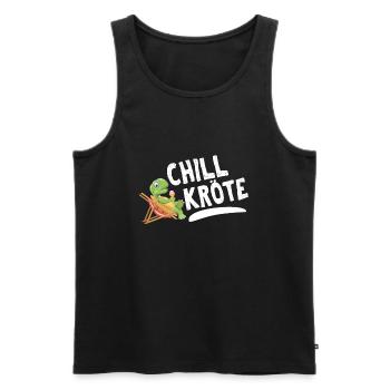 Chill Toad | Funny Turtle Chiller - Men's Premium Organic Tank Top - black - Front - AI Model Male 178 light (178cm)