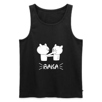 Anime Baka Japanese Manga - Men's Premium Organic Tank Top - black - Front - AI Model Male 178 light (178cm)