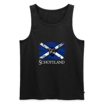 Highland Beef Scottish Flag Gift - Men's Premium Organic Tank Top - black - Front - Michal (187cm)