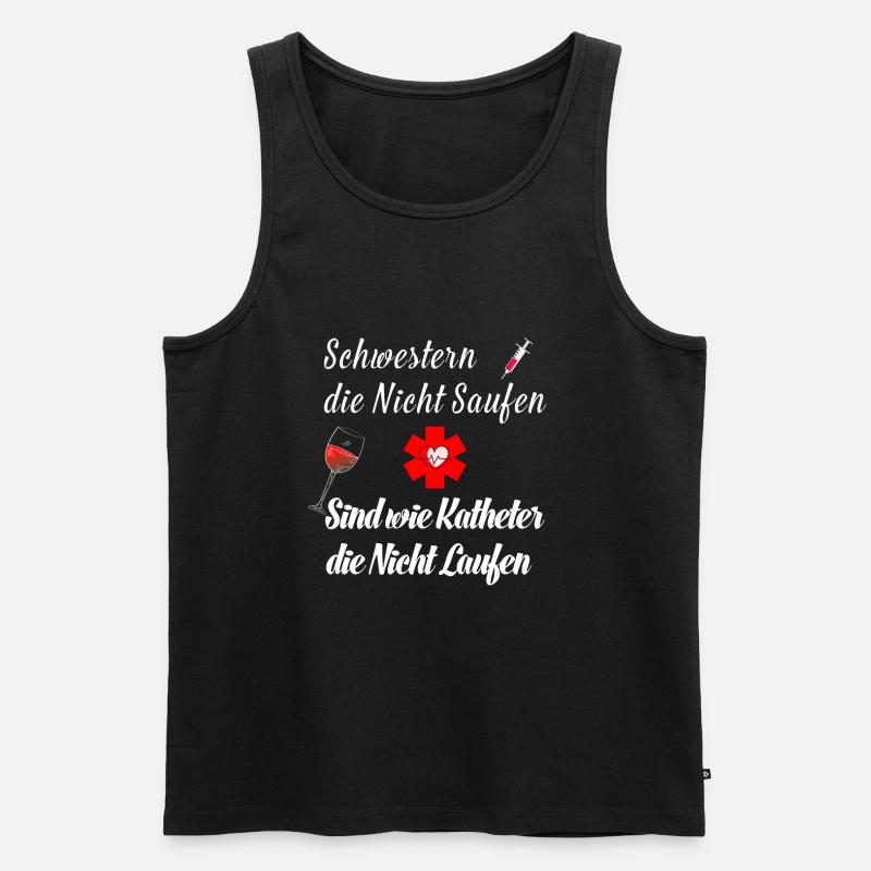 Lustiges Krankenschwester Pflegerin - Männer Premium Bio Tank Top - Schwarz