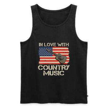Vintage-Western-Stil verliebt in - Männer Premium Bio Tank Top - Schwarz - Vorne - AI Model Male 178 light (178cm)