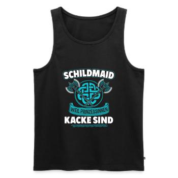 Schildmaid Weil Prinzessinnen Kacke Sind - Männer Premium Bio Tank Top - Schwarz - Vorne - AI Model Male 178 light (178cm)