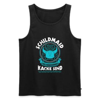 Schildmaid Weil Prinzessinnen Kacke Sind - Männer Premium Bio Tank Top - Schwarz - Vorne - AI Model Male 178 light (178cm)