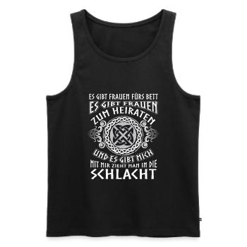 Wikingerin Schildmaid Kriegerin Spruch Wikinger - Männer Premium Bio Tank Top - Schwarz - Vorne - AI Model Male 178 light (178cm)