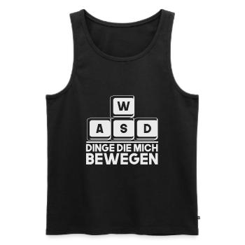 PC Master Race Gaming WASD Tastatur Streamer - Männer Premium Bio Tank Top - Schwarz - Vorne - Michal (187cm)