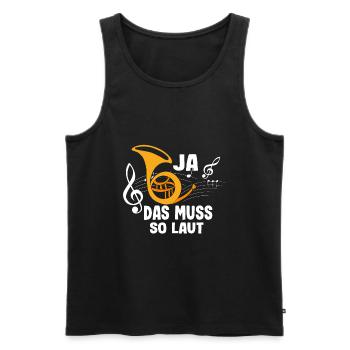 Blas-Horn Wald-Horn Musik Blasmusik - Männer Premium Bio Tank Top - Schwarz - Vorne - Michal (187cm)